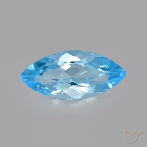 3.40ct Naturale Blu svizzero Topazio, Taglio marquise, VVS-VS