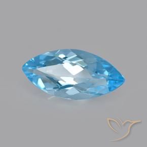 Topazio Blu svizzero naturale da 3.40 ct, Taglio marquise, VVS-VS