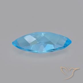 Topazio Blu svizzero naturale da 3.40 ct, Taglio marquise, VVS-VS