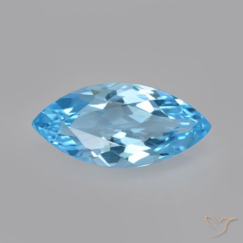 Topazio Blu svizzero naturale da 3.19 ct, Taglio marquise, VVS-VS
