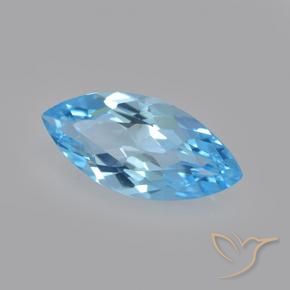Topazio Blu svizzero naturale da 3.19 ct, Taglio marquise, VVS-VS