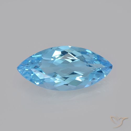 3.67ct Naturale Blu svizzero Topazio, Taglio marquise, VVS