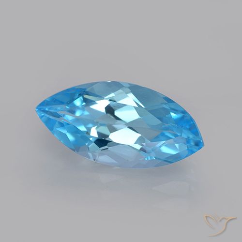 Topazio Blu svizzero naturale da 3.70 ct, Taglio marquise, VVS