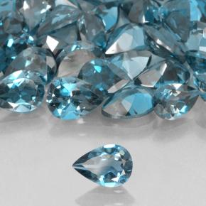 Topazio Blu scuro profondo naturale da 0.74 ct, Forma a pera, VVS-VS