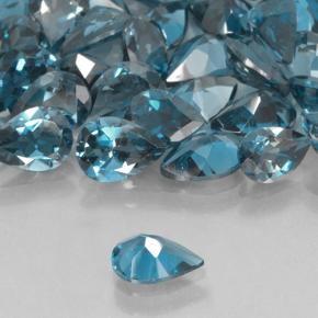 Topazio Blu scuro profondo naturale da 0.74 ct, Forma a pera, VVS-VS