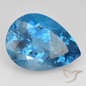Topazio Blu svizzero naturale da 25.35 ct, Forma a pera, VVS