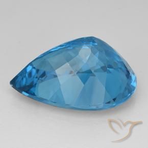 Topazio Blu svizzero naturale da 25.35 ct, Forma a pera, VVS