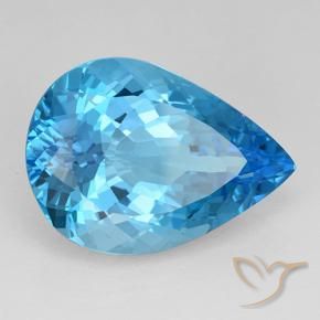 Topazio Blu svizzero naturale da 21.98 ct, Forma a pera, VVS