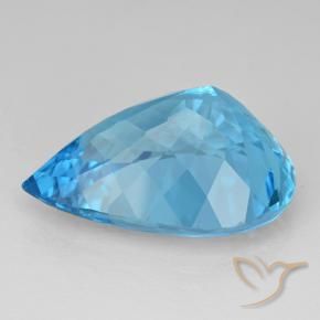 Topazio Blu svizzero naturale da 21.98 ct, Forma a pera, VVS