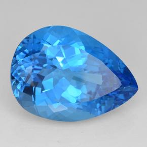 Topazio Blu svizzero naturale da 25.96 ct, Forma a pera, VVS