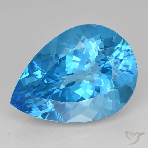 23.86ct Naturale Blu svizzero Topazio, Forma a pera, VVS