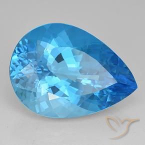 Topazio Blu svizzero naturale da 23.86 ct, Forma a pera, VVS