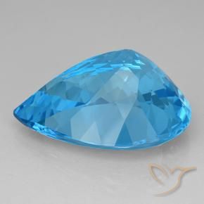 Topazio Blu svizzero naturale da 23.86 ct, Forma a pera, VVS