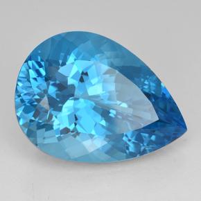 Topazio naturale blu da 26,49 ct, taglio a pera, IF