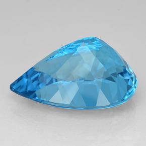 Topazio naturale blu da 26,49 ct, taglio a pera, IF