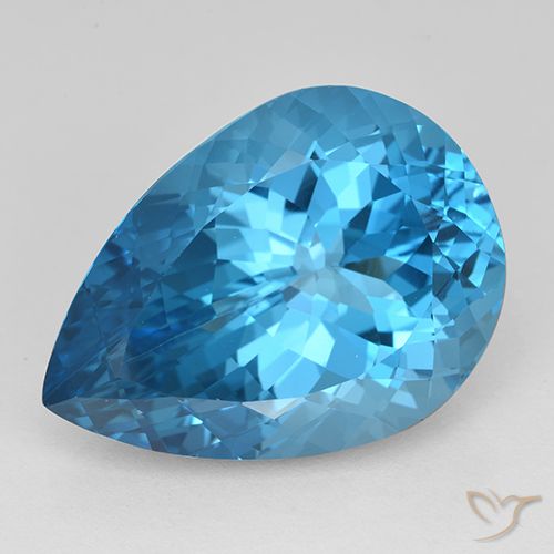 23.70ct Naturale Blu svizzero Topazio, Forma a pera, VVS