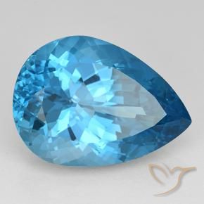 Topazio Blu svizzero naturale da 23.70 ct, Forma a pera, VVS