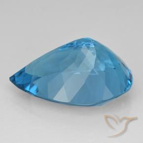 Topazio Blu svizzero naturale da 23.70 ct, Forma a pera, VVS