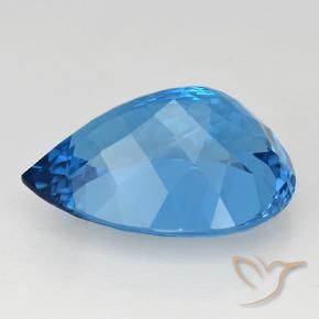 Topazio Blu svizzero naturale da 25.31 ct, Forma a pera, VVS