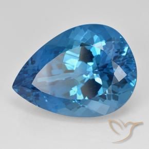 Topazio Blu svizzero naturale da 25.03 ct, Forma a pera, VVS