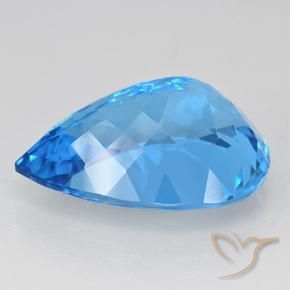 Topazio Blu svizzero naturale da 24.07 ct, Forma a pera, VVS