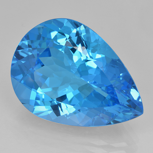 Topazio naturale blu da 22,54 ct, taglio a pera, VVS
