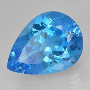 Topazio naturale blu da 22,54 ct, taglio a pera, VVS
