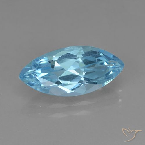 3.46ct Naturale Celeste Topazio, Taglio marquise, VVS-VS