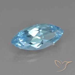 Topazio Celeste naturale da 3.46 ct, Taglio marquise, VVS-VS