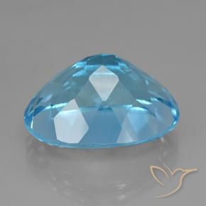 Topazio naturale blu da 24,36 ct, taglio ovale, VVS