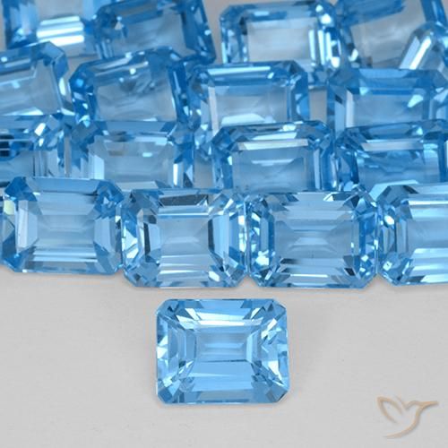 3.01ct Naturale Blu svizzero Topazio, Taglio smeraldo, VVS-VS