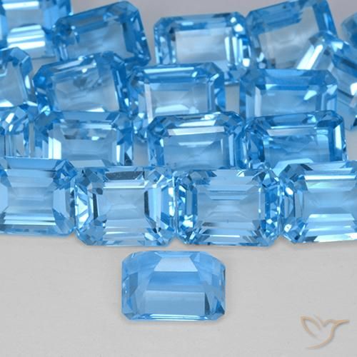 Topazio Blu svizzero naturale da 3.01 ct, Ottagonale / Taglio smeraldo, VVS-VS