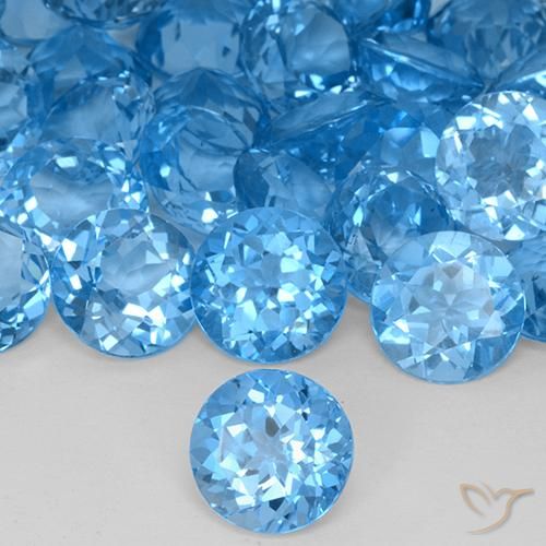 Topazio Blu svizzero naturale da 4.43 ct, Rotondo, VVS-VS
