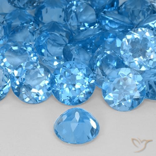 Topazio Blu svizzero naturale da 4.43 ct, Rotondo, VVS-VS