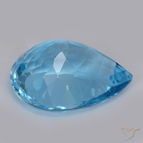 Topazio Blu svizzero naturale da 32.57 ct, Forma a pera, VVS