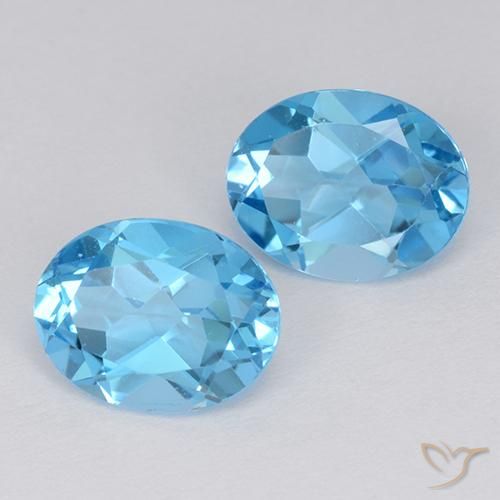 Gemme di Topazio Blu svizzero naturale da 4.26 ct, Ovale, VVS-VS