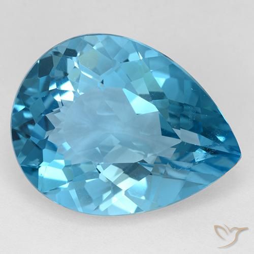 30.91ct Naturale Blu svizzero Topazio, Forma a pera, VVS