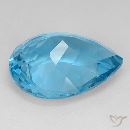 Topazio Blu svizzero naturale da 30.91 ct, Forma a pera, VVS