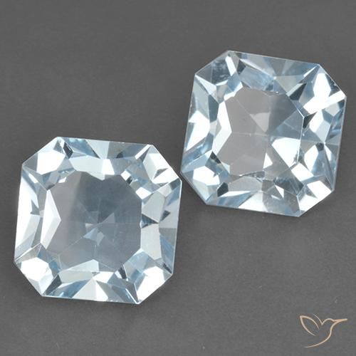 Gemme di Topazio Celeste naturale da 11.30 ct, Ottagonale / Taglio smeraldo, VVS-VS