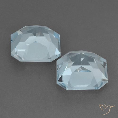 Gemme di Topazio Celeste naturale da 11.30 ct, Ottagonale / Taglio smeraldo, VVS-VS