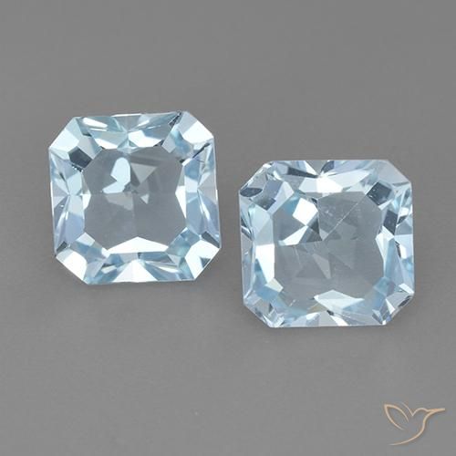 5.97ctw Naturale Celeste Topazio, Taglio smeraldo, VVS