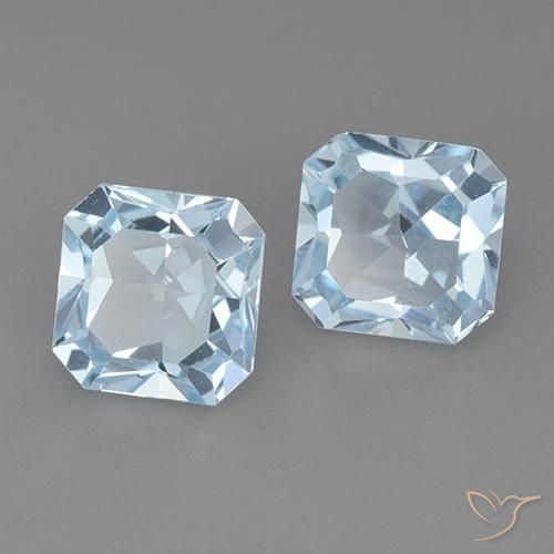 Gemme di Topazio Celeste naturale da 5.97 ct, Ottagonale / Taglio smeraldo, VVS