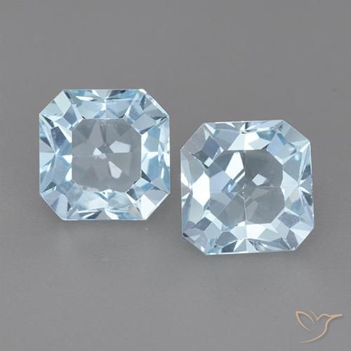 6.60ctw Naturale Blu svizzero Topazio, Taglio smeraldo, VVS