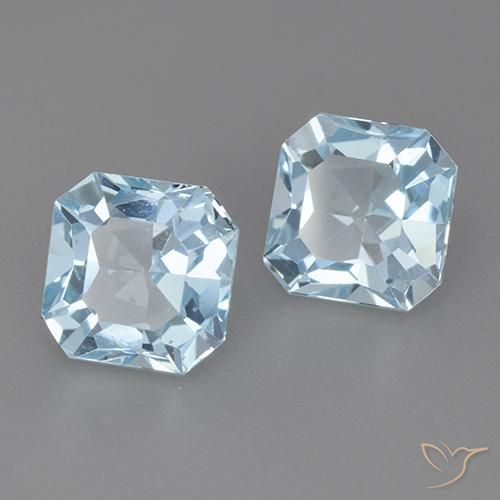Gemme di Topazio Blu svizzero naturale da 6.60 ct, Ottagonale / Taglio smeraldo, VVS