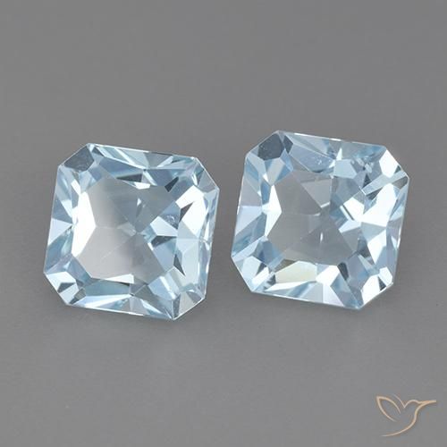Gemme di Topazio Blu svizzero naturale da 6.06 ct, Ottagonale / Taglio smeraldo, VVS