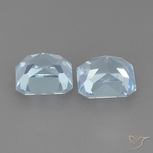 Gemme di Topazio Blu svizzero naturale da 6.06 ct, Ottagonale / Taglio smeraldo, VVS