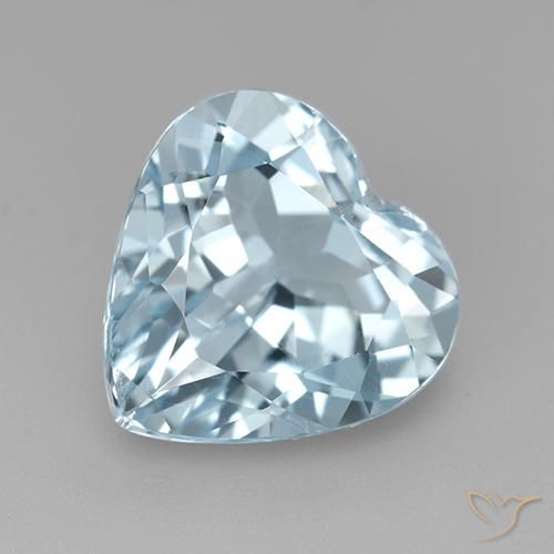 Topazio Celeste naturale da 3.92 ct, Cuore, VVS-VS