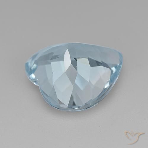 Topazio Celeste naturale da 3.92 ct, Cuore, VVS-VS