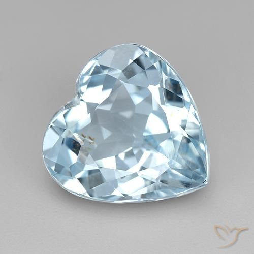 4.34ct Naturale Celeste Topazio, Cuore, VVS-VS