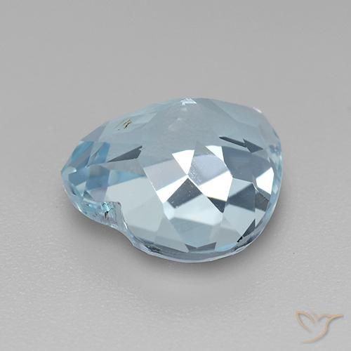 Topazio Celeste naturale da 4.34 ct, Cuore, VVS-VS